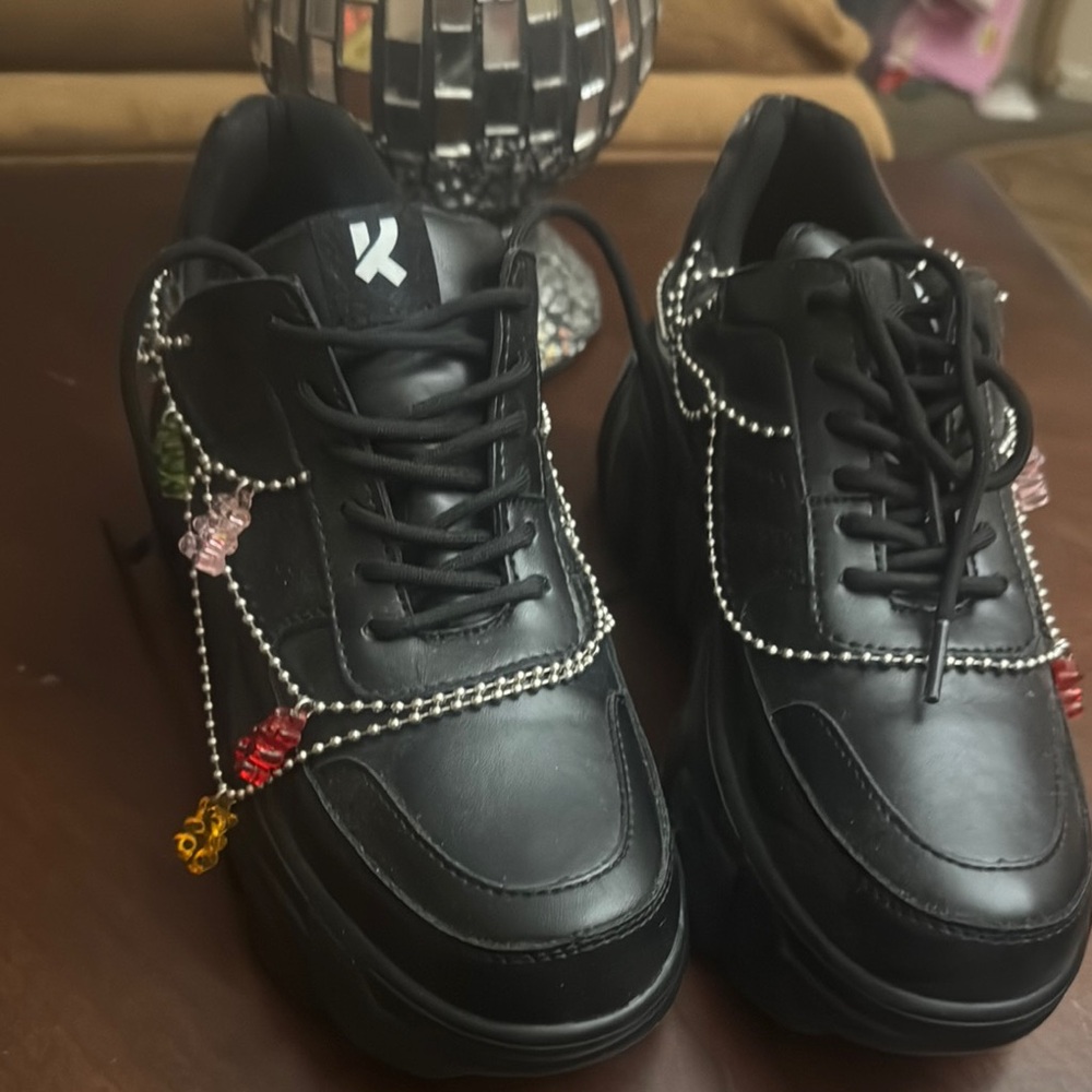 Zumiez Black Sneakers with Colorful Charms